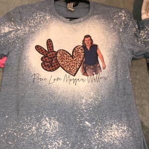 Bleached t-shirt blue and white size small